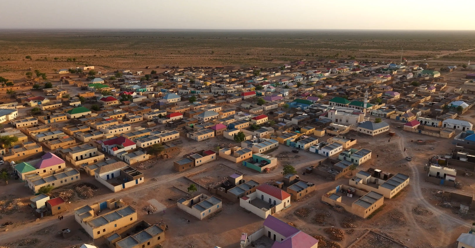 Sunlit Somali landscape of frankincense country, warm earth and open sky